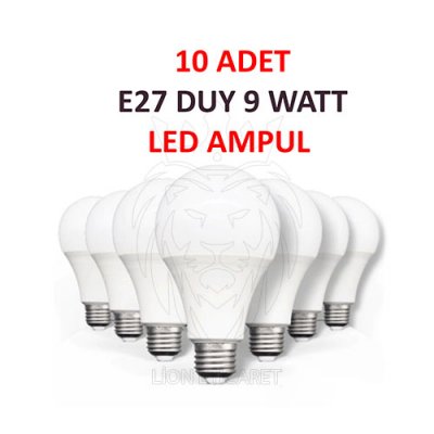 10 Adet 9 Watt E27 Duylu LED Ampul SMD 9w LED Ampul