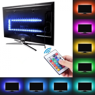 TV Arkası 3 Metre Kumandalı 5 Volt RGB Şerit LED Aydınlatma